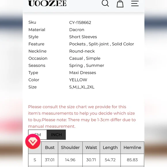 Maxi short sleeve pocket mod sunflower yellow retro vibe elegant dress - Picture 2 of 7